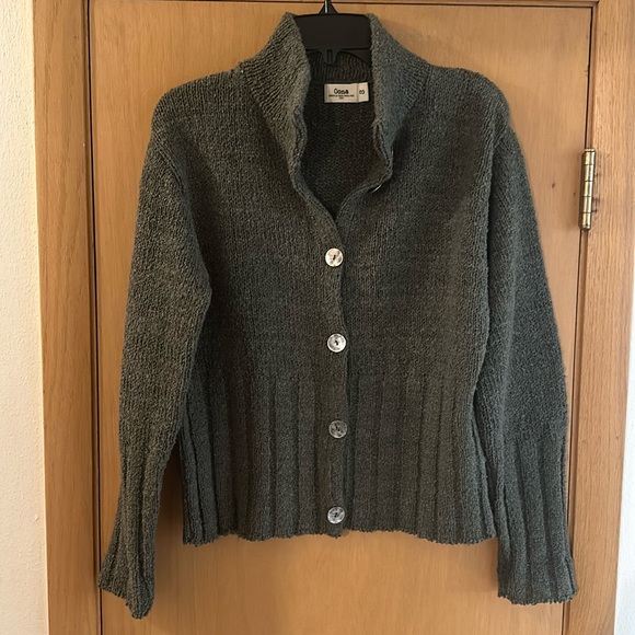 Oona Women’s New England USA Button Front Cardigan Sweater Green Size Small - Picture 1 of 10